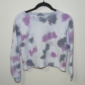 3 for $10 bundle sale! T2 Love Purple + Gray Cropped Fleece Shirt Girls Size 10